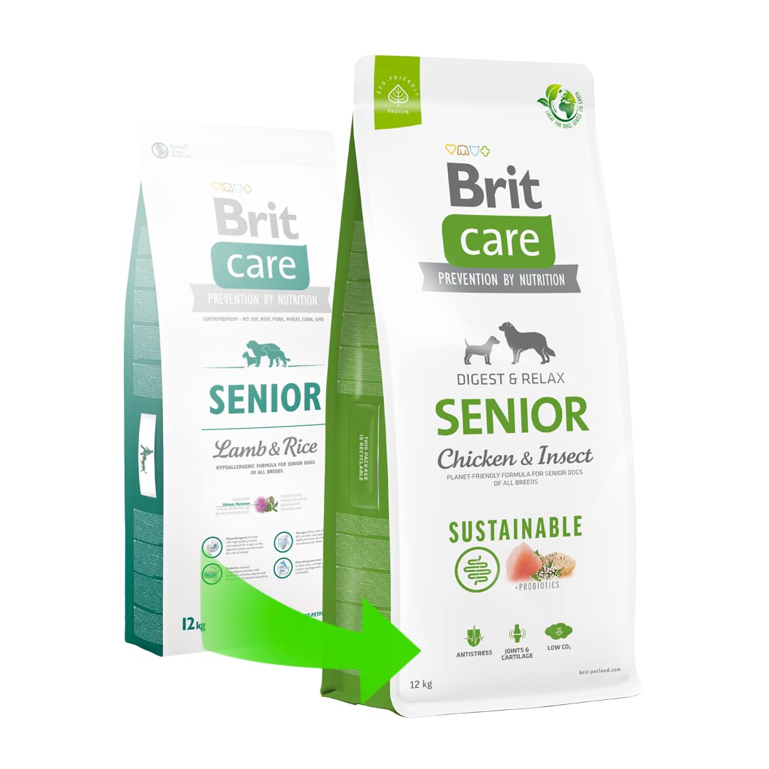 Brit Care Dog Sustainable Senior Chicken & Insect - Seco Dog Food - 12 kg