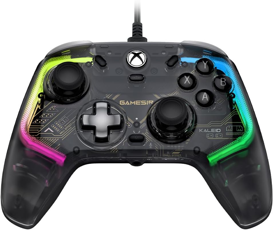 GameSir Kaleid Wired Controller for Xbox Series X|S, Xbox One,Windows 10/11 & Steam, Plug and Play Gaming Gamepad, Transparent Video Game Controller with Hall Effect Joysticks/Hall Trigger