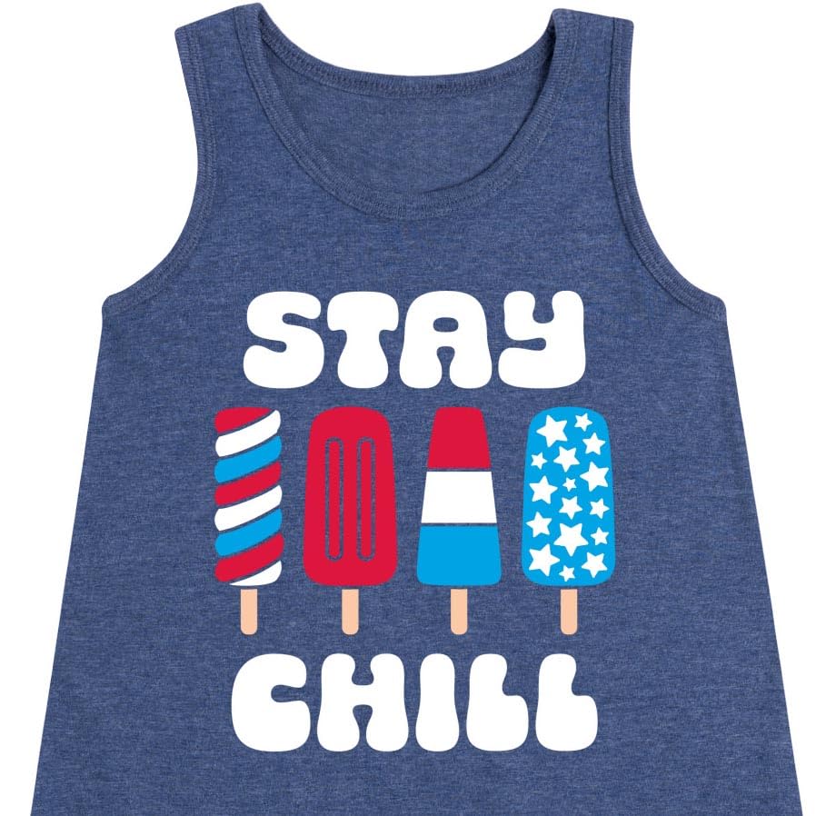 Instant Message - Americana - Stay Chill Patriotic Popsicles - Toddler & Youth Girls A-line Dress3