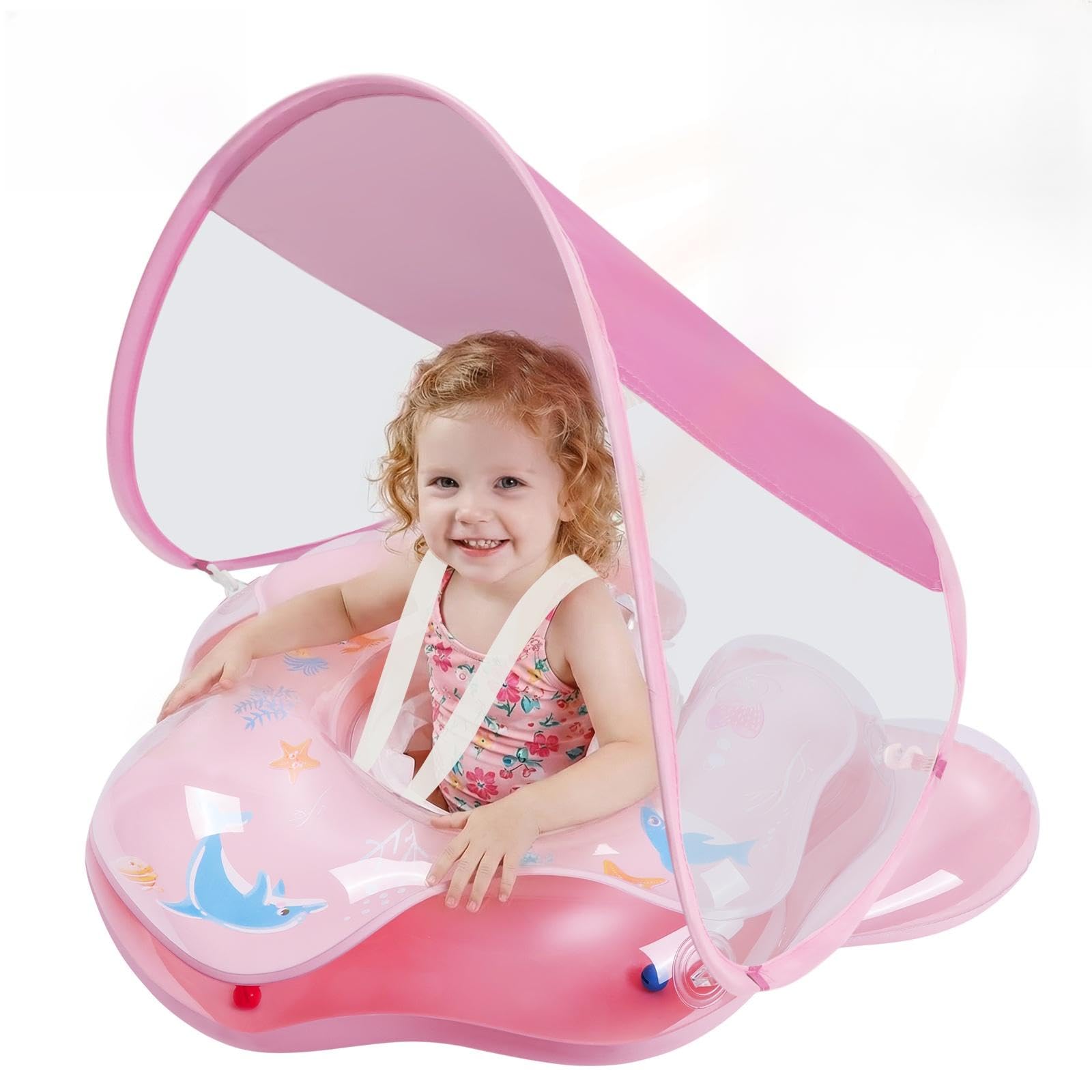 Oziral Baby Swimming Ring Inflatable Ring for Baby Bath Swimming Pool,Pink