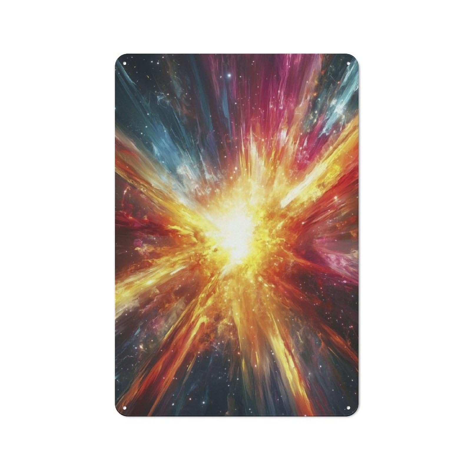 Junmoney Galactic Radiance Rustic Tin Wall Plaque 30X20cm For Home Office Or Studio, For Garage, Workshop And Man Cave Decoration