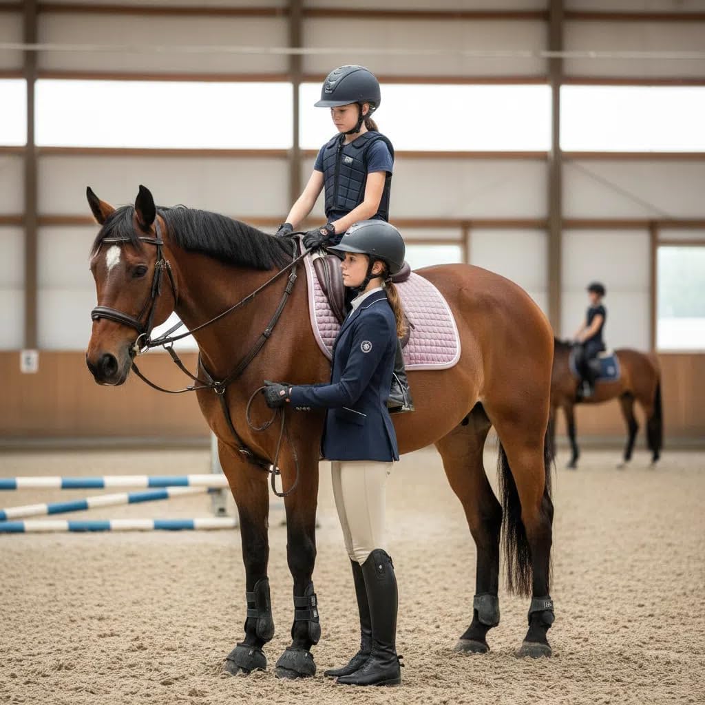 Premium English Horse Saddle Pad, Quilted Square Design, Available in Pink, Mint Green and Red etc, All-Purpose with Girth Straps (Pink)