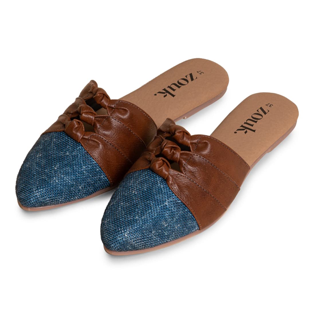 ZOUK Womens Handcrafted Vegan Leather Blue Andaman Marine Knotted Mule(ZFKM-AM-40) (B0BC3YXP9B) Amazon Price History, Amazon Price Tracker