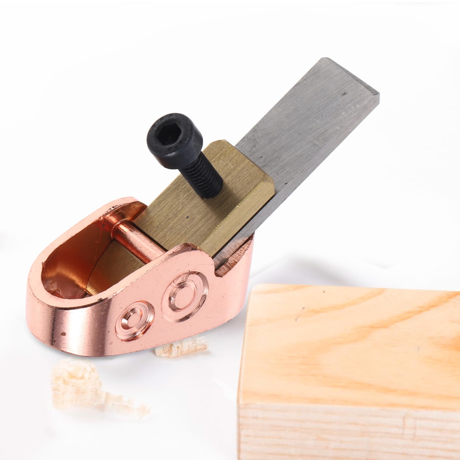 Kisangel Utensile per Liuteria di Strumenti in Legno, Pialla Manuale in Ottone e Acciaio Alto, Facile da Usare, Mini Pialla per Lavorazione Artigianale Colore Casuale