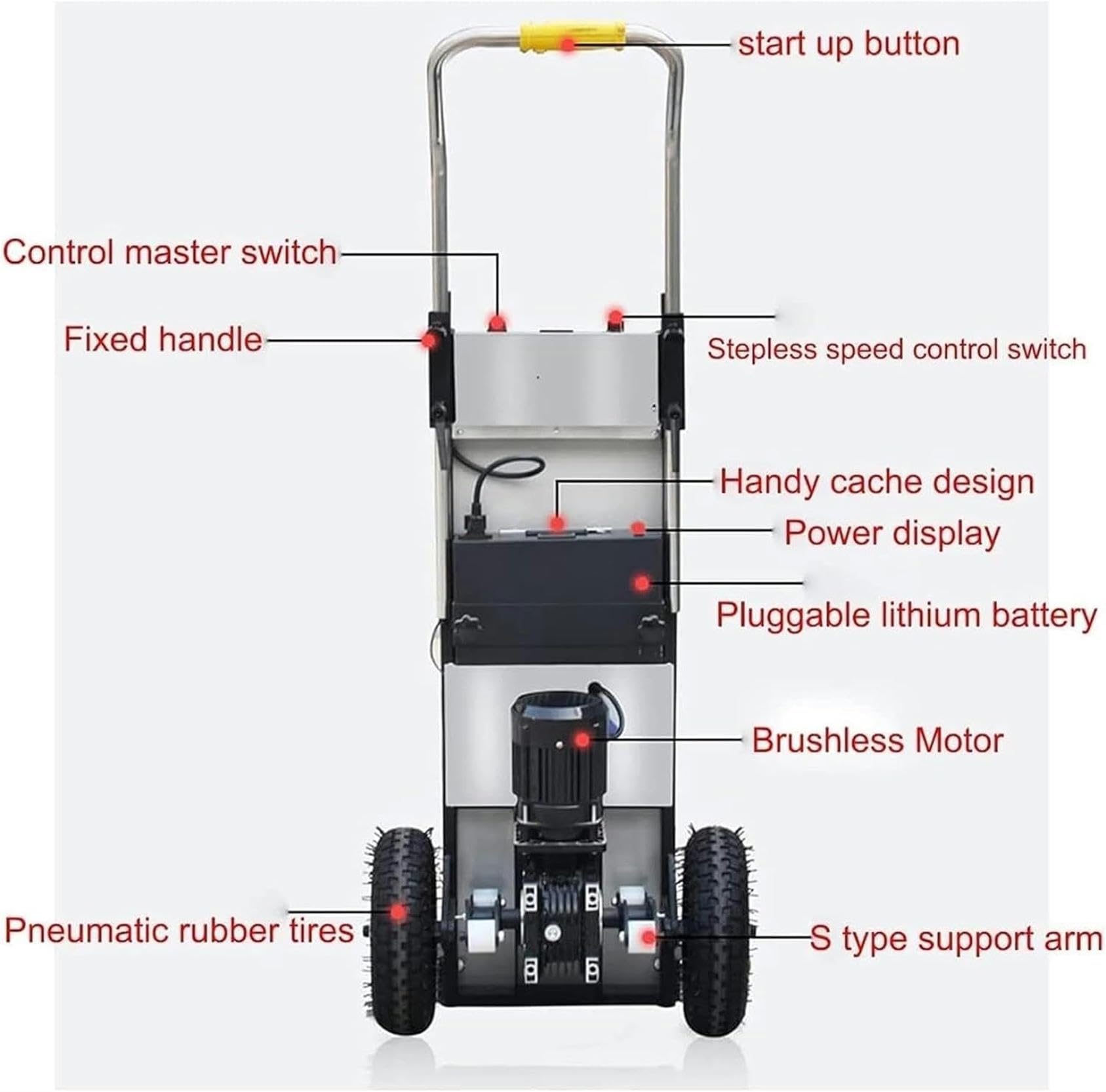 Carrello elettrico per sacchi per impieghi gravosi Carrello a mano salvalavoro, scale e discesa con carico di 200 kg, carrello con batteria rimovibile da 48 V / 32 Ah-1