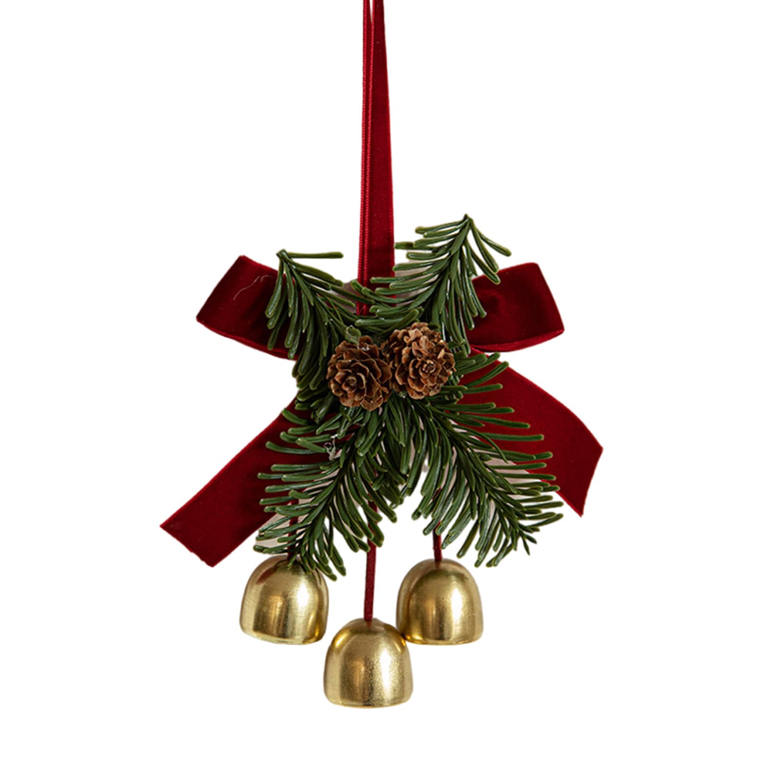Velvets Bowknot Pinecone Bells Ornament Door Handle Hanging Pendant Decoration Christmas Tree Accessories Door Handle Bells