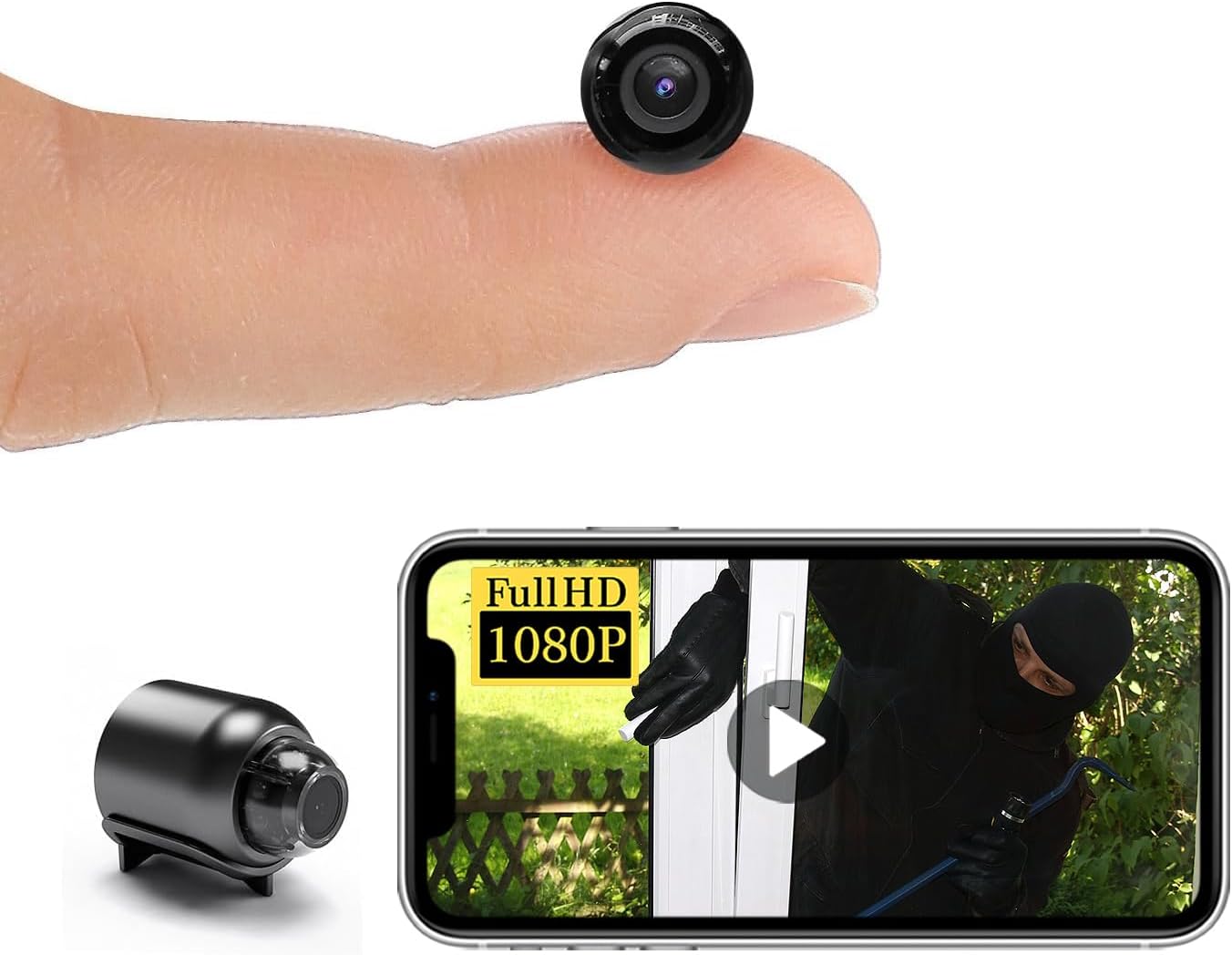 Smallest Wireless WiFi Hidden Camera,Mini Spy Cameras,HD1080P Video Recording Live Feed,Baby Monitor,Nanny Cam,Pet Cam with Night Vision,Motion Detection,Cloud Storage for Security with iOS Android