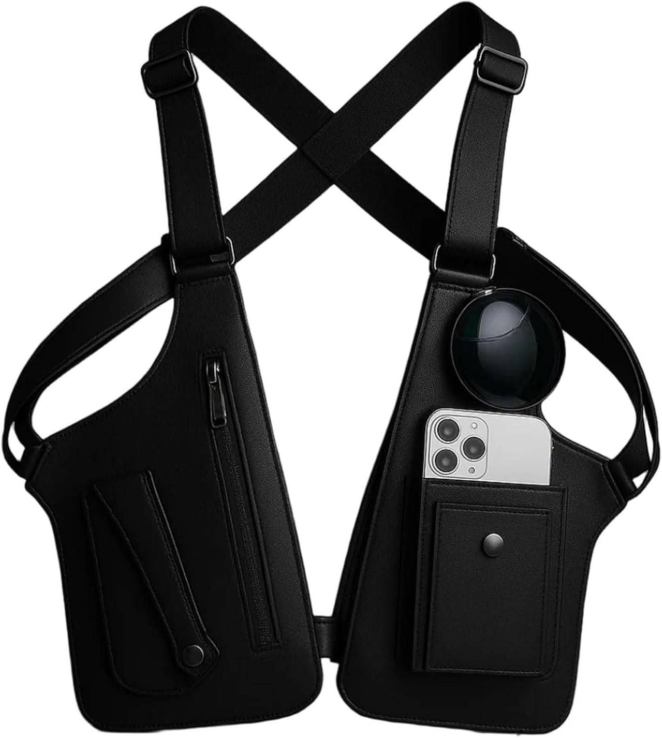 Premium Leather Shoulder Bag, Adjustable Anti Pickpockets Accessories, Armor Hidden Underarm Strap Wallet, Unisex
