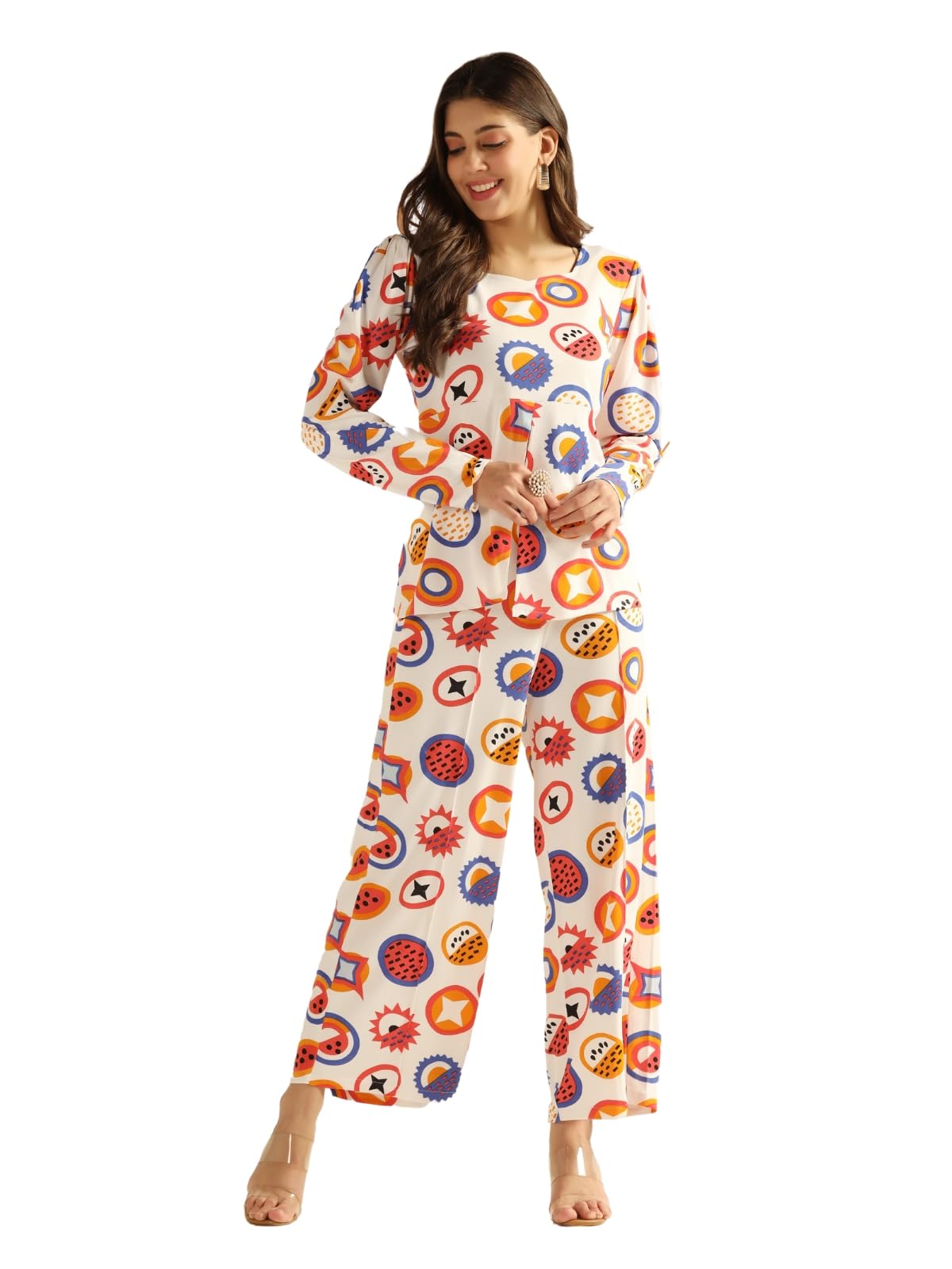 Dhruvi Trendz Womens Rayon Co-Ord Set Regular Fit Co-Ord Set (Dt-W1803&Tr859_White_3Xl)