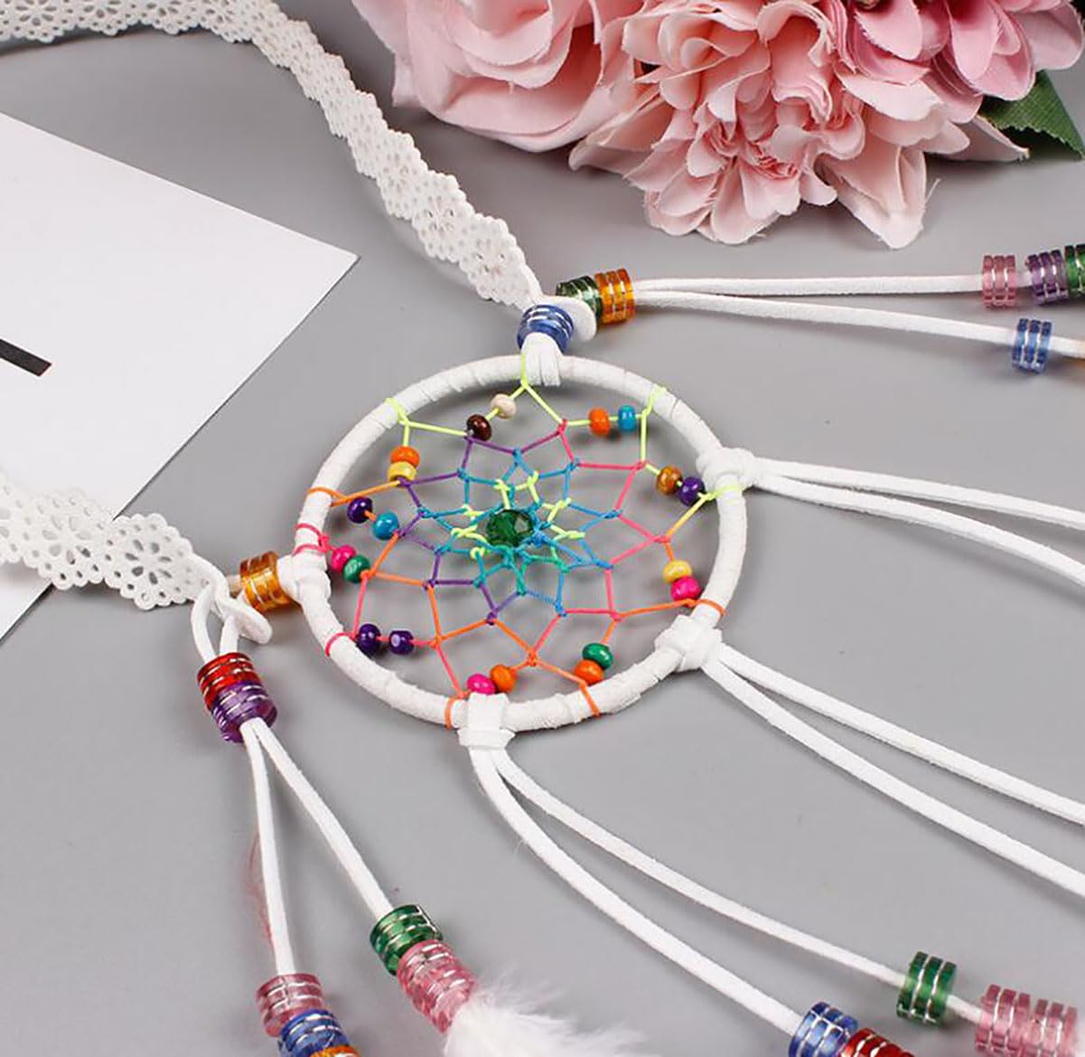 Hippie Headband Feather Dreamcatcher Headdress - Boho Headwear Headpiece Amazon.com : Women Lady Bohemian Peacock Feather Headband  main image 2