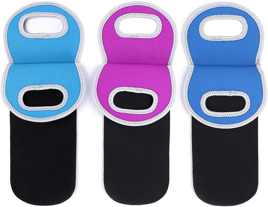 Hipiwe Wine Carrier Tote Bag Portable Wine bottle Tote Holders Insulated Neoprene Wine Cooler Bag Champagne/Water bottle/Beer/Drinks Carriers Bag Case for Travel, Picnic, Party (Set of 3)