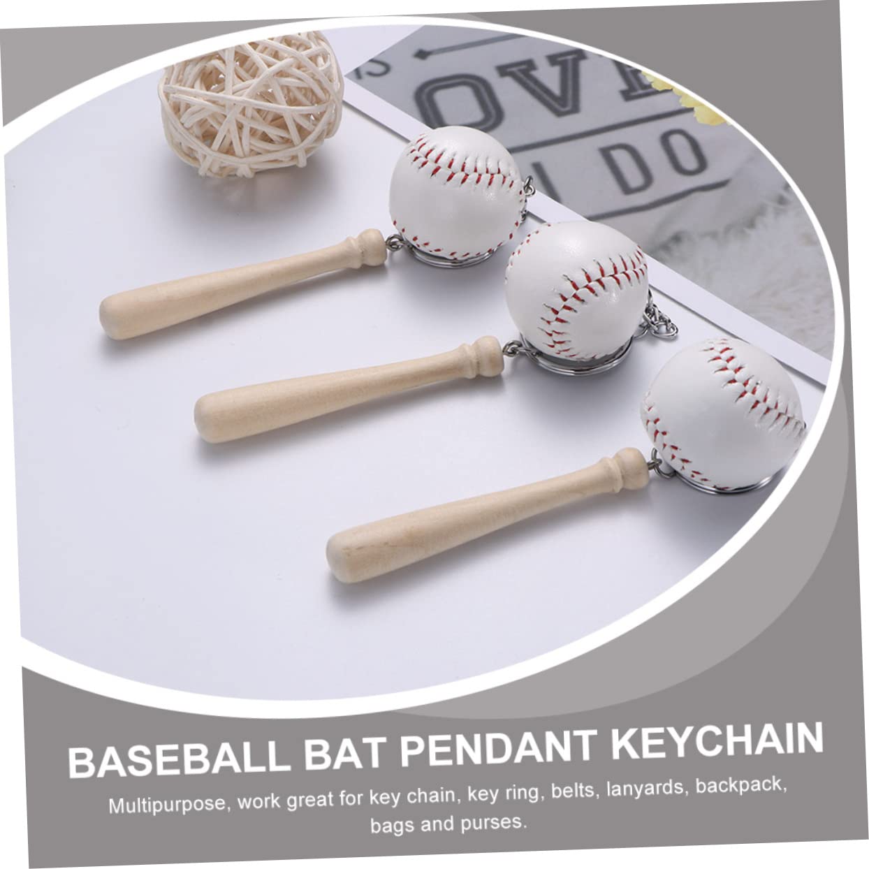 Beavorty 16pezzi Portachiavi Forma di Mazza da Baseball Ciondolo Souvenir per Feste Tema Sportivo Portachiavi per Borsa e Donna