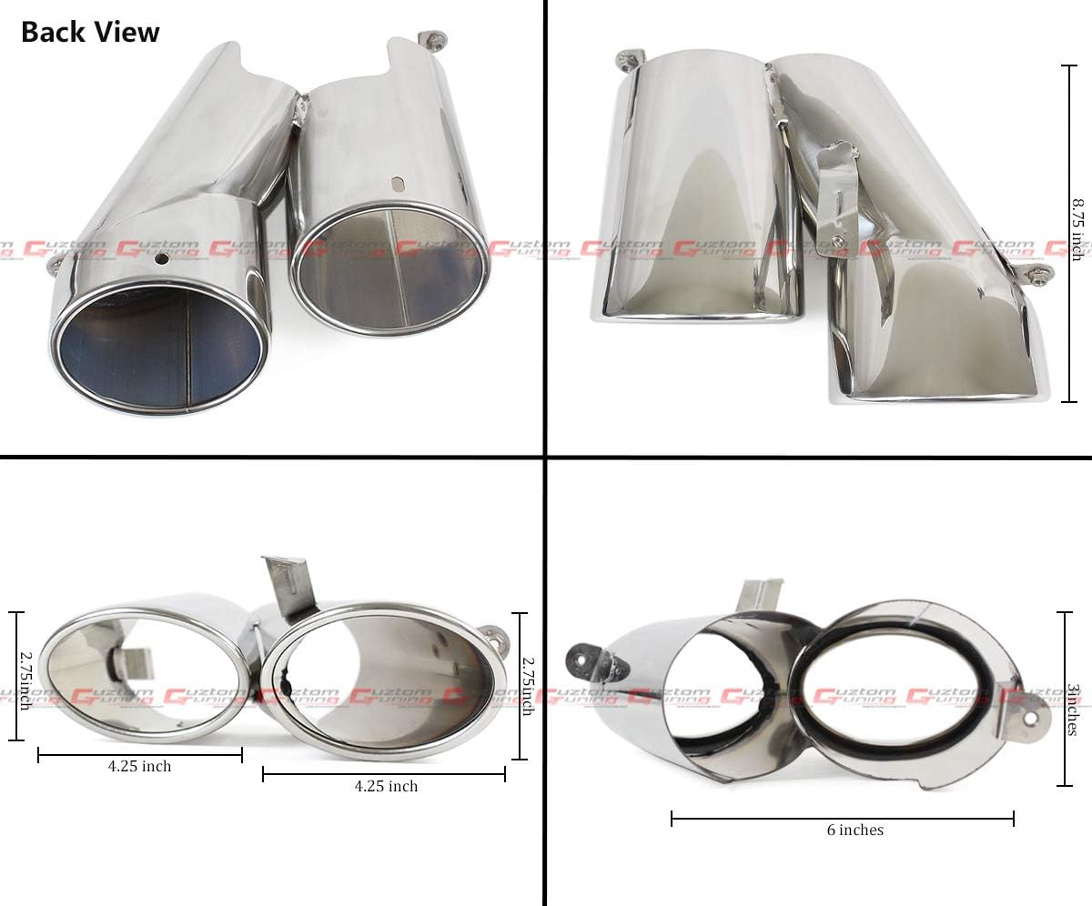 Akasaka Stainless Polished Quad Muffler Exhaust Tips Finishers Compatible with 2018-2022 Honda Accord Sport EX-L Touring