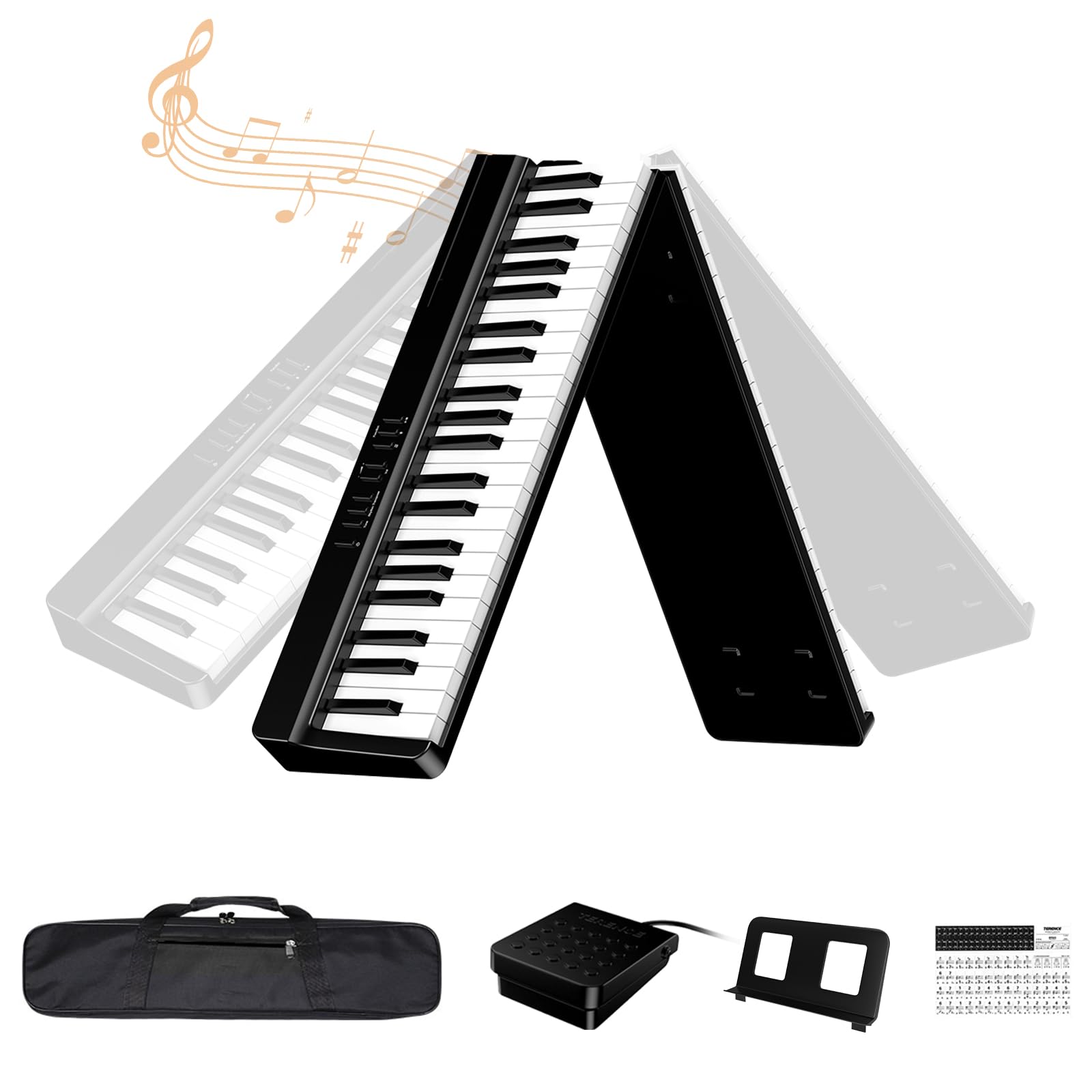 Amazon.com: Portable Piano Keyboard 88 Keys: Semi-Weighted Folding