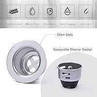 Vista 3 de Junior Duo Bar/Pre Fregadero Acero Inoxidable Colador Asamblea W/Cesta Colador