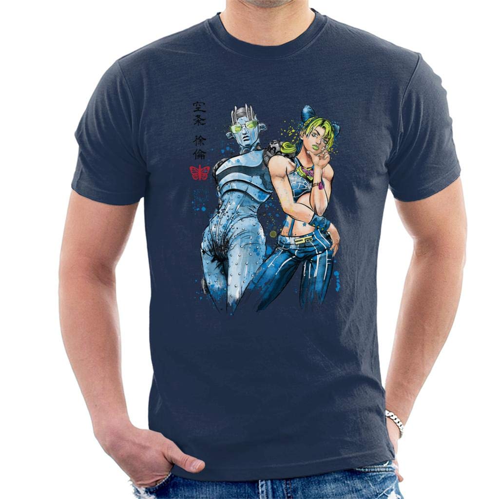 Jolyne Cujoh Watercolour Jojos Bizarre Adventure Men's T-Shirt Navy Blue