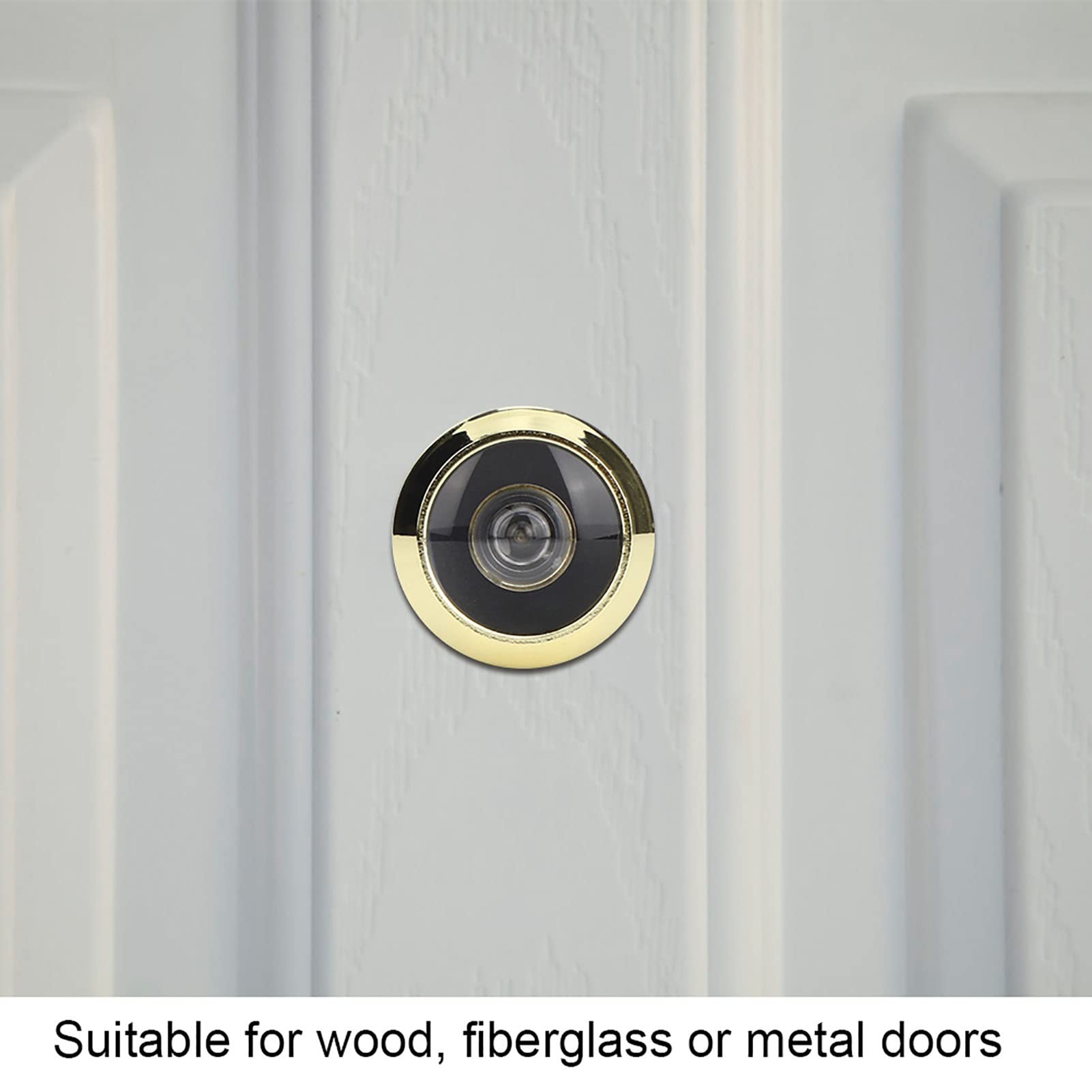 lyrlody Mirilla de Puerta Mirilla de Aleación Gran Angular de 220 Grados Espesor de Puerta de 55 a 90 Mm Cubierta de Privacidad Diseño Roscado para Puertas de Metal de Fibra de Vidrio de Madera