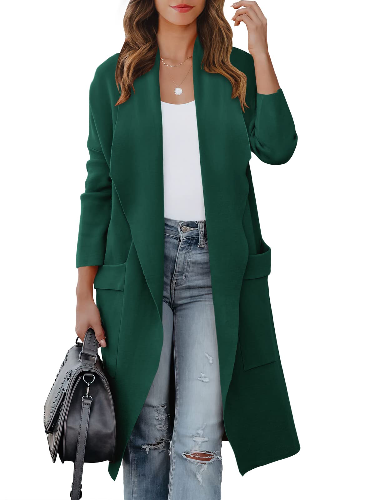 ANRABESS Women's Oversized Knit Cardigan - Open Front Button Sweater For Fall 2024 & 2025 - View #11