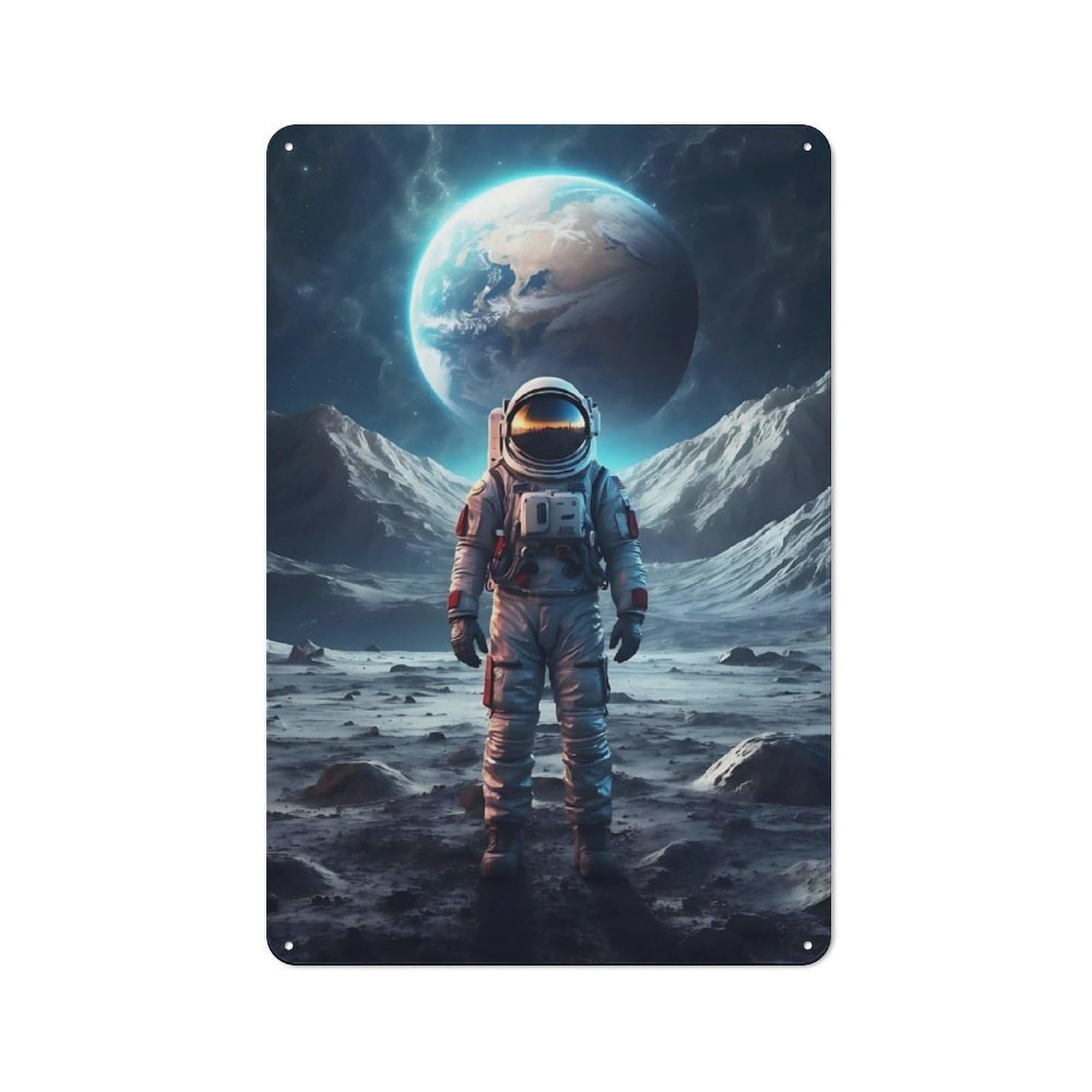 Junmoney Space Scene Tin Wall Plaque 30X20cm With For Bar Or Restaurant, Housewarming Wall Decor For People Furnishing Bar And Restaurant