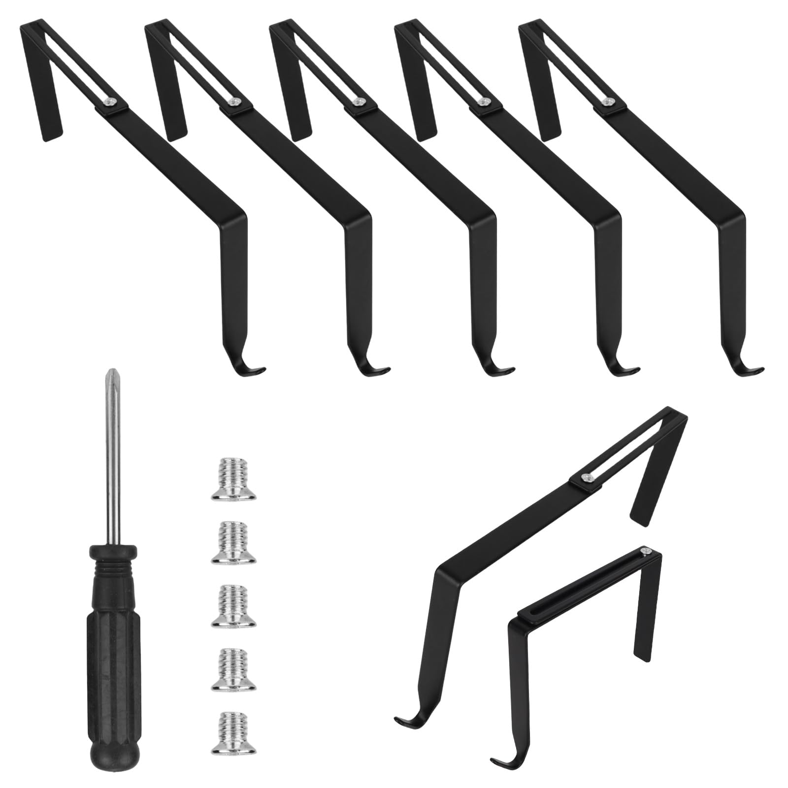Penitue 5pcs No Drill String Light Hooks for 3.54-6.61 Inch/9-16.8cm Brick Wall, Outdoor Lights Hangers Adjustable Clips for Concrete & Cinder Block Walls Patio Garden Christmas Decorations