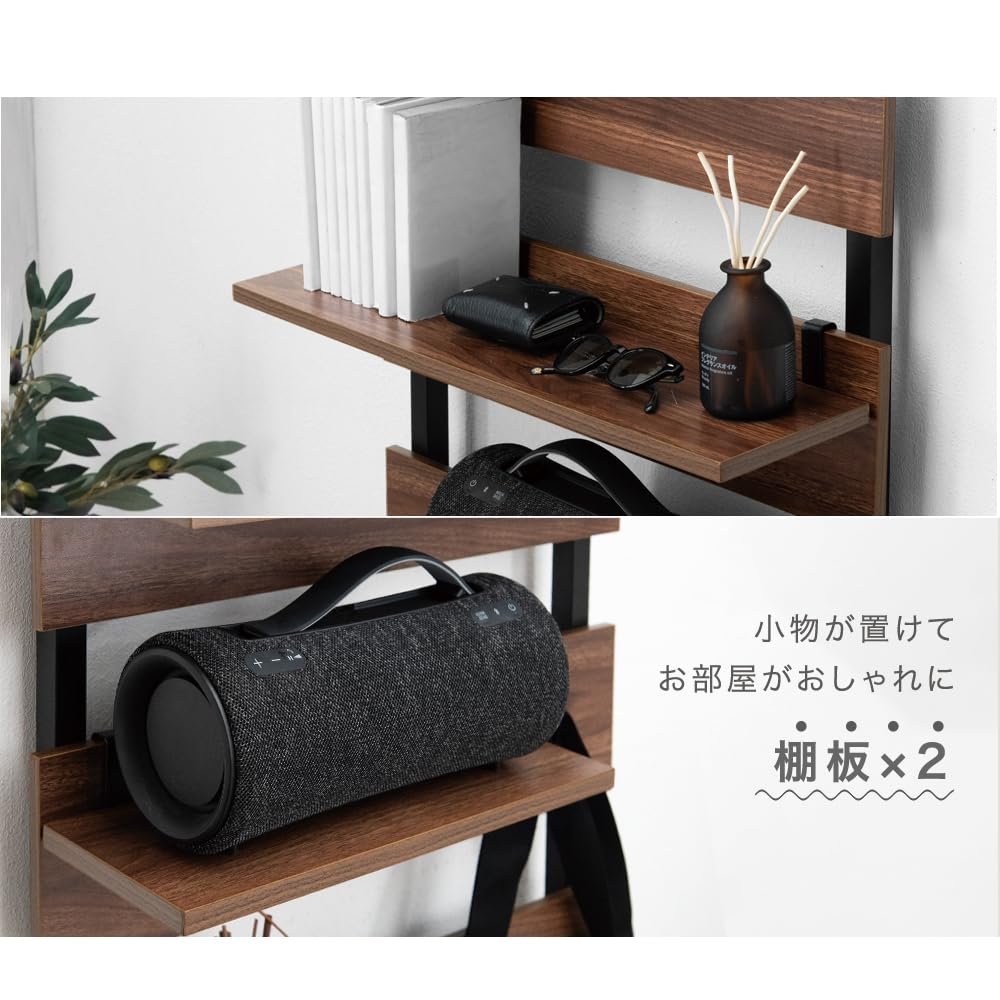 突っ張り式ウォールラック 幅80cm ブラック　新品未開封 Amazon｜タンスのゲン 突っ張り棚 幅80cm フック付き 稼働棚 ウォール