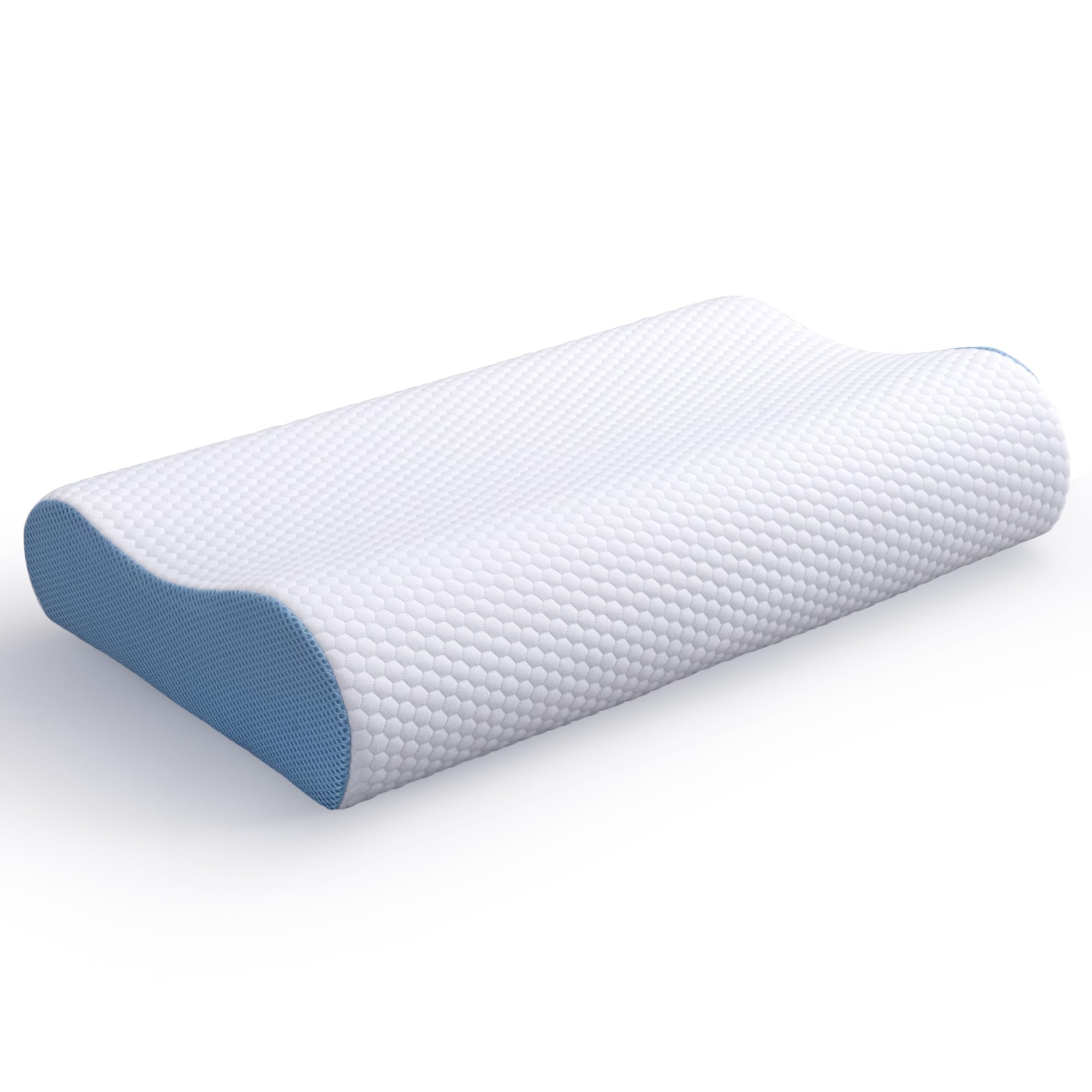 Memory Foam Pillow, Orthopedic for Neck and Shoulder Pain, Blue Support Pillows for Sleepi...