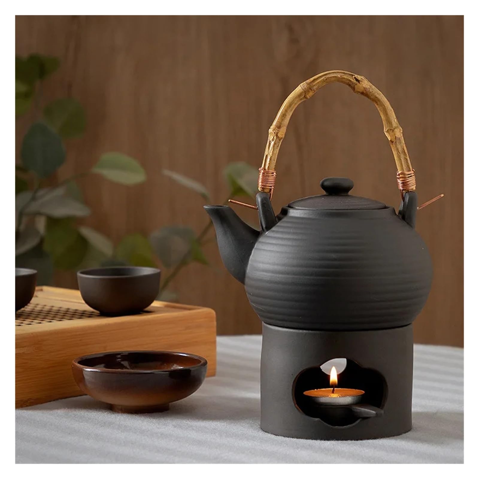 Calentador de té y Quemador de Incienso de cerámica 3 en 1