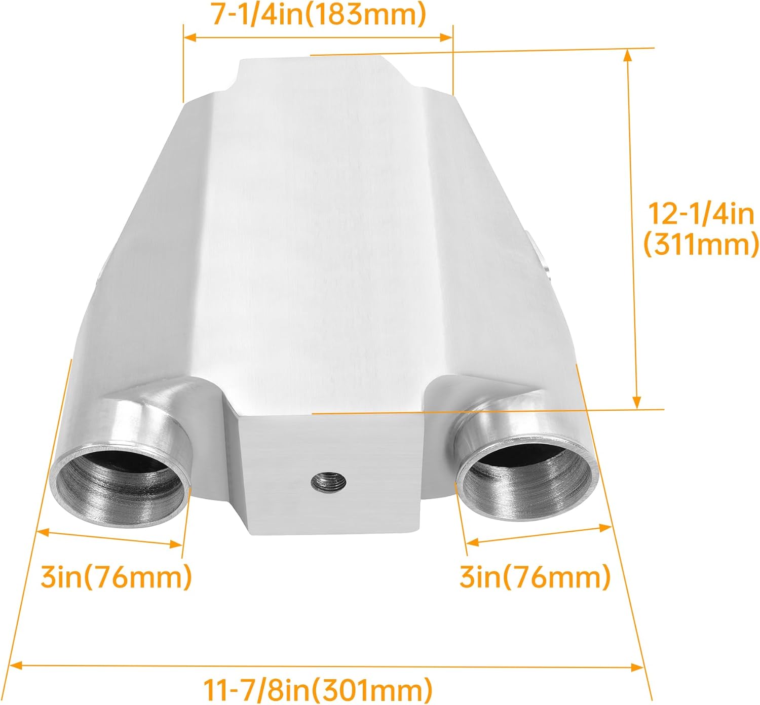 KUAFU Water Intercooler A/W IC 3.0" in/out Liquid Core Jet Ski Aluminum Silver