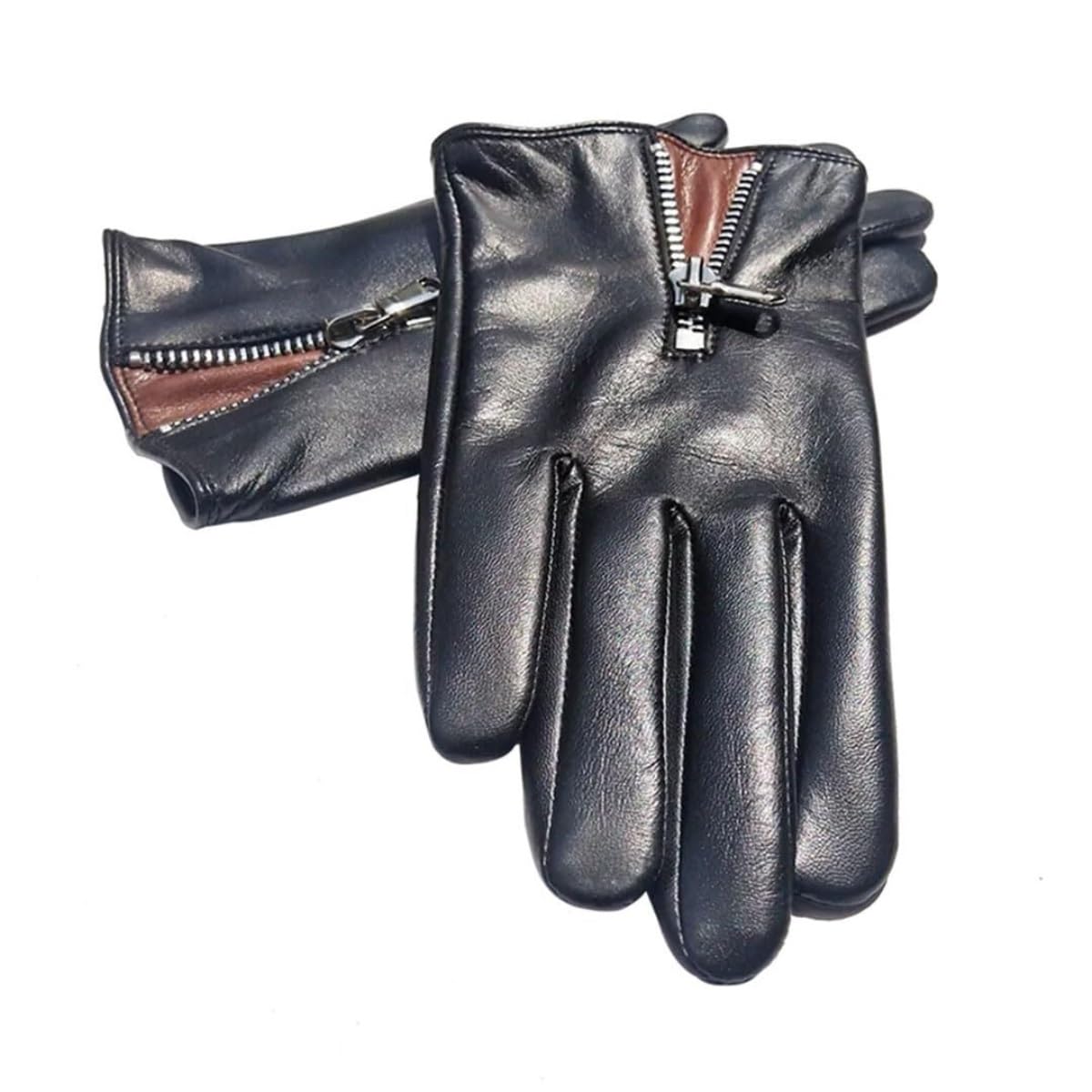 Guantes Térmicos Exterior Guantes De Cuero Con Cremallera Y Forro Cálido For Mujer Pantalla Táctil Polar For Exteriores Invierno