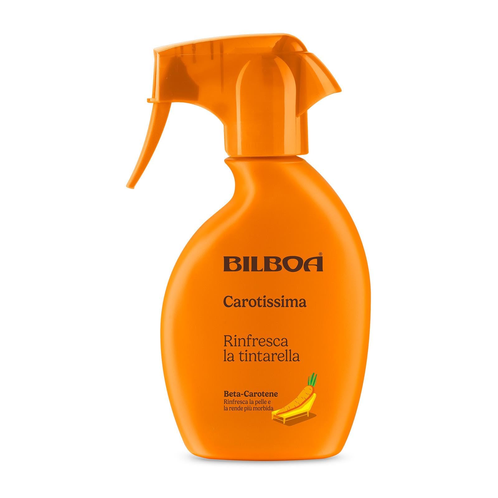 Bilboa, Carotissima, Acqua Solare con Beta‑Carotene, Spray Rinfrescante con Cristalli di Mentolo, Esalta la Tintarella e Dona Freschezza Immediata, Ideale Durante l'Esposizione al Sole, 200 ml