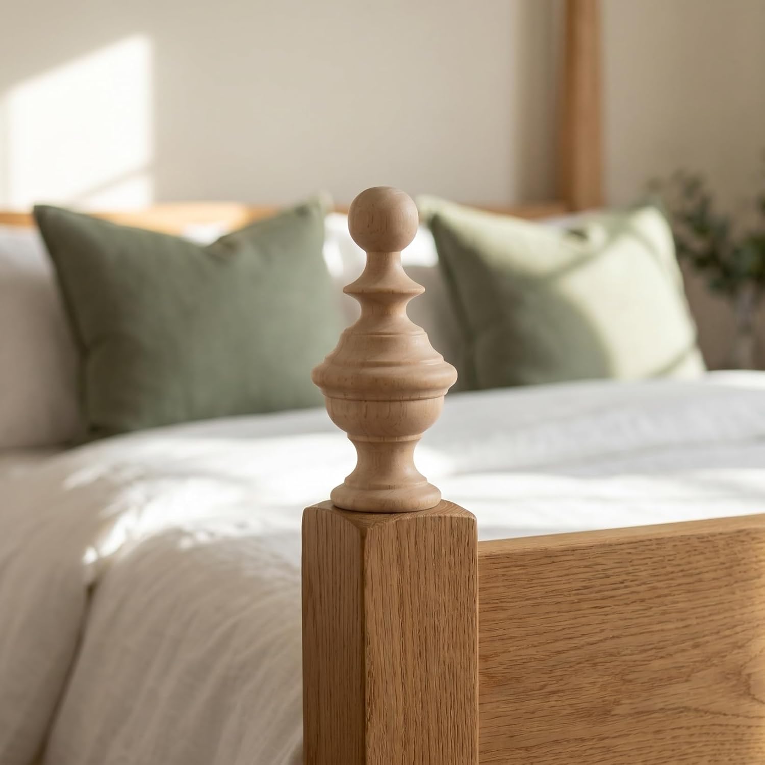 OSALADI Unfinished Wood Finials Carved Bed Post Finials for Curtain Rods Stair Bedposts Flagpoles DIY Crafts Home 5.03 X 2.16 X 2.16 in