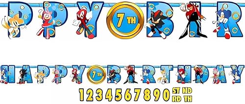 Miniatura 1 de Cartel de Sonic Jumbo Add An Age – 10.5 x 10 pulgadas – Cartel personalizable multicolor vibrante – Perfecto para eventos temáticos y celebraciones