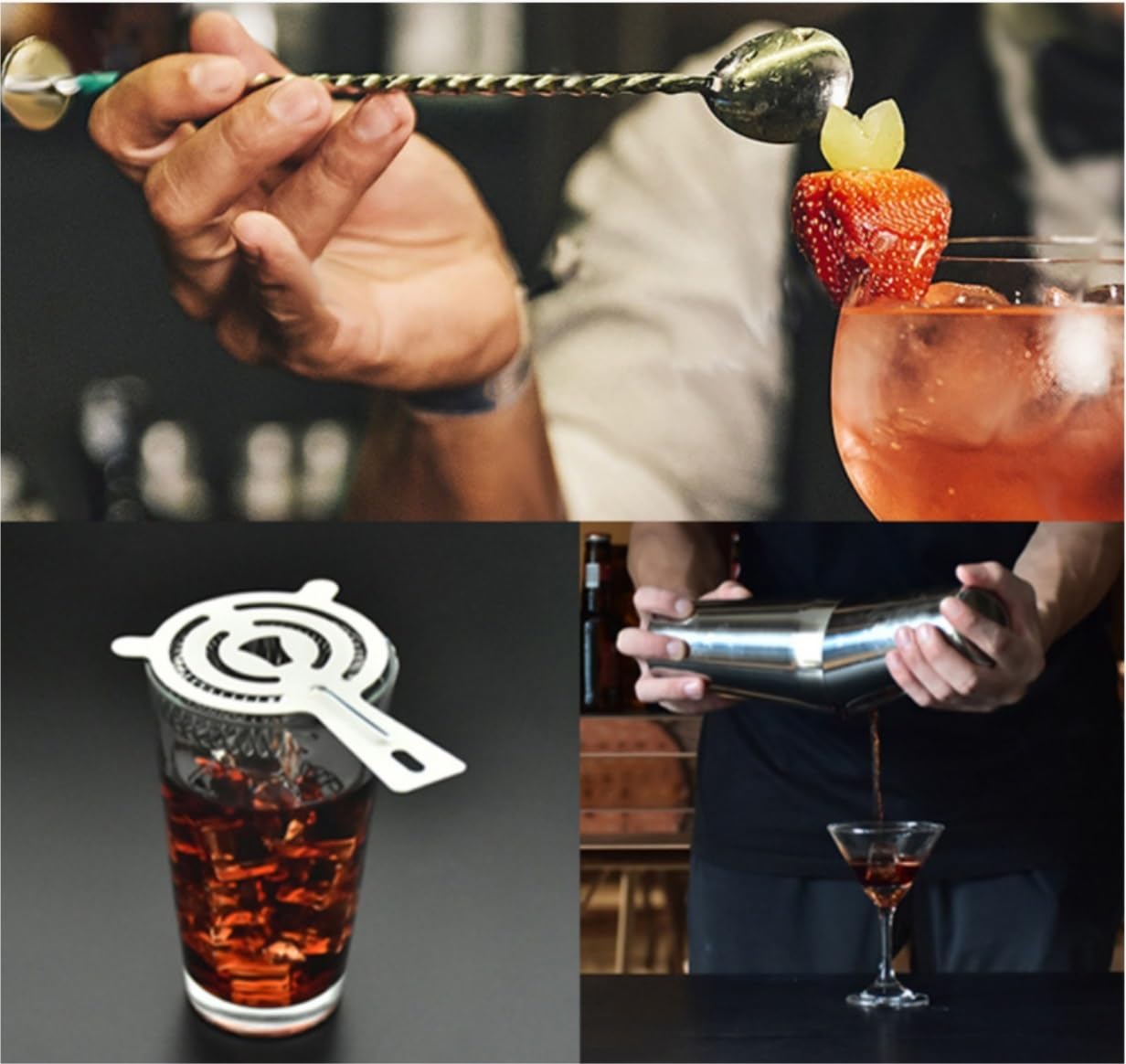 Set Di Shaker Per Cocktail, Kit Barista In Acciaio Inossidabile Da 23 Pezzi Con Supporto In Acrilico E Libretto Di Ricette Per Cocktail Strumenti Da Bar Professionali Per La Miscelazione Di Bevande