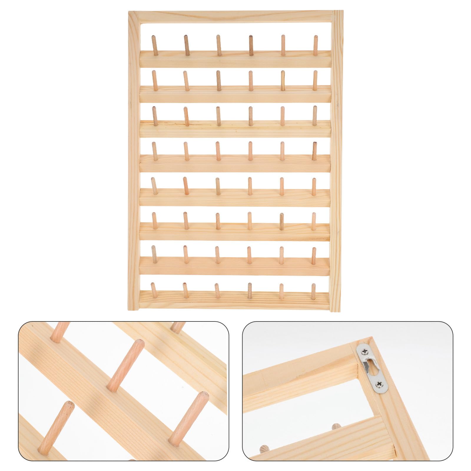 Cabilock Portarocchetti di Filo in Legno a 48 Assi per Ricamo e Quilting
