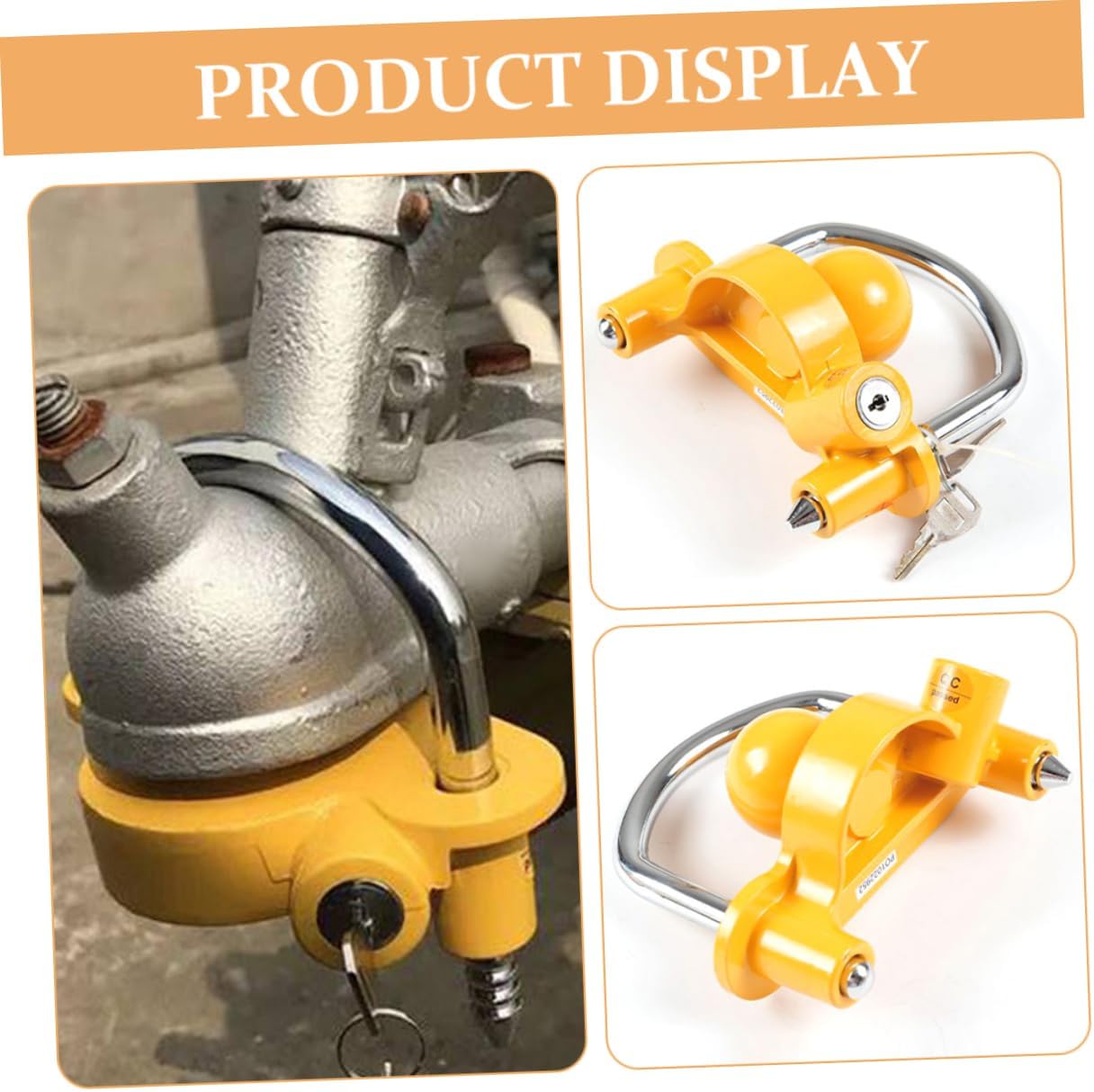 STOBAZA Trailer Hitch Security Lock Theft Coupler Lock for Travel Trailers Rvs and Boats Against Theft Compatible Hitch Types