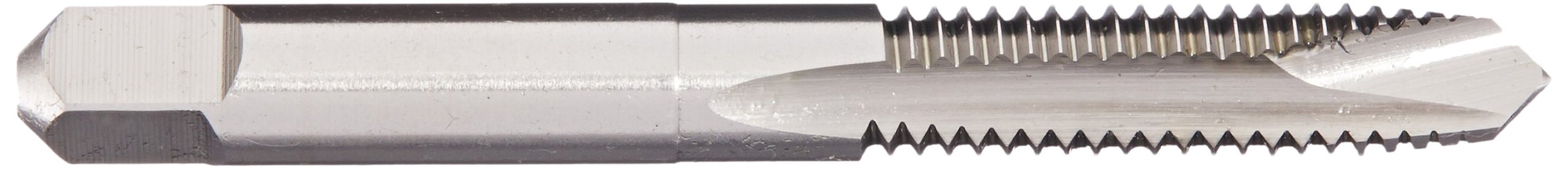 YG-1 J0 Series Vanadium Alloy HSS Spiral Pointed Tap, Uncoated (Bright) Finish, Round Shank with Square End, Plug Chamfer, 7/16
