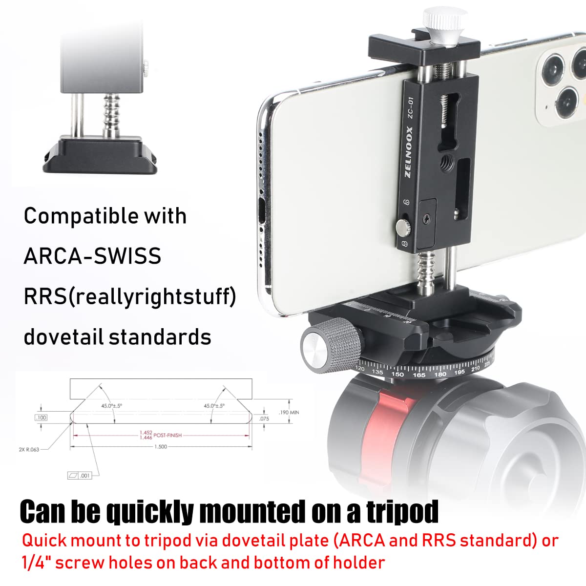 Really Right Stuff スマートフォンホルダー RRS Mobile Phone Clamp