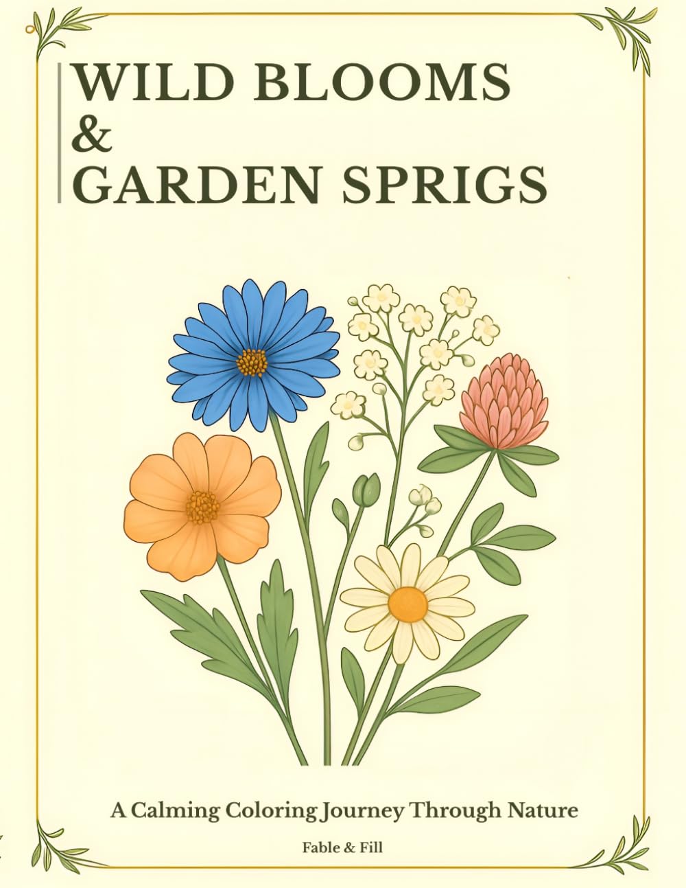 Wild Blooms & Garden Sprigs: A Botanical and Floral Coloring Book for Relaxation, Mindfulness and Stress Relief for Teens and Adults (Florals & Nature Coloring Collection)