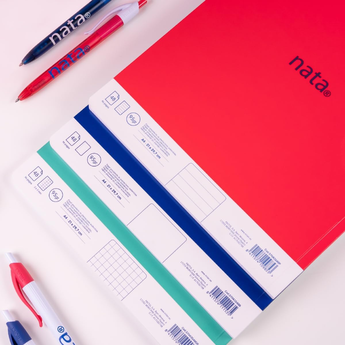 MILAN® A4 Glued Notebook, White Paper, 48 Sheets Nata®, Green