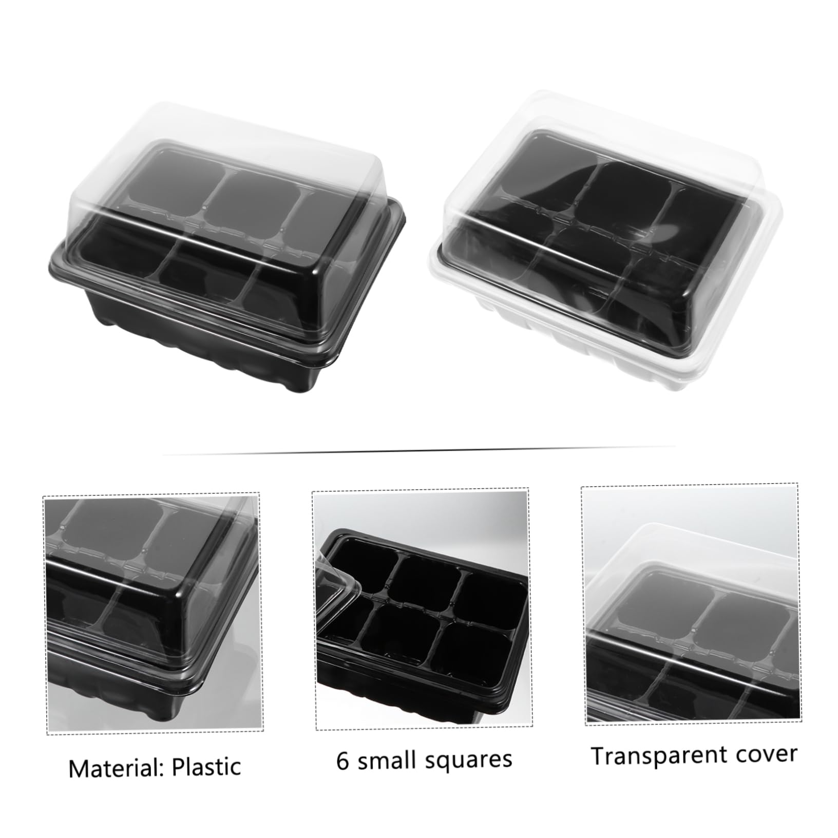 ibasenice 10sätze Schalen Garten Gewächshaus Starter Kit Zellschalen Für Setzlinge Keimschalen Mit Löchern Am Boden Transparentem Deckel Für Wärme Und Licht Zum Anbau Von Mini-grünpflanzen u