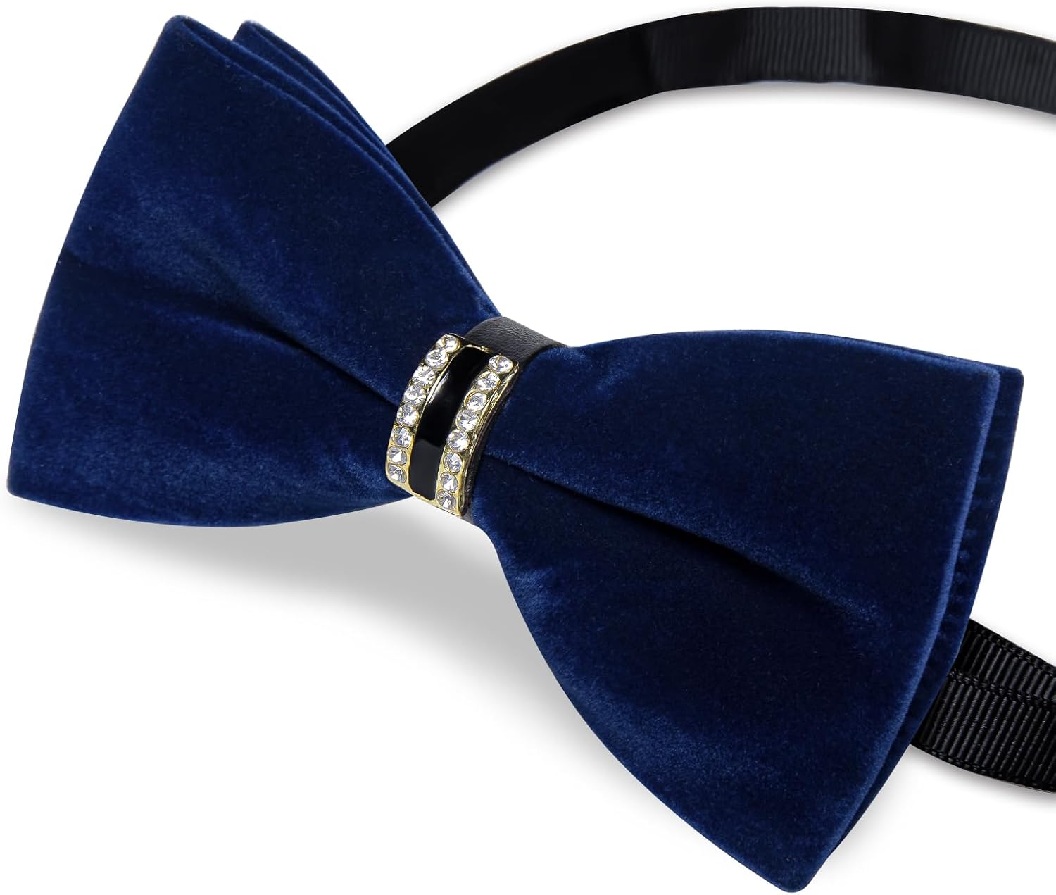 DiBanGu Bow Ties for Men with Ring Velvet Pre-Tied Bow Tie Pocket Square Cufflinks Set for Wedding Prom Party