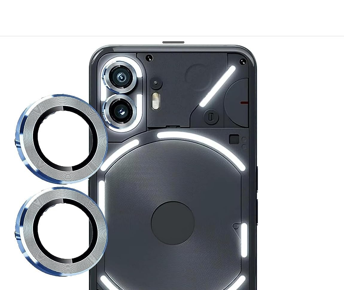 Voski Camera Lens Protector For Nothing Phone 2 Full Coverage Anti Scratch Metalic Ring For Nothing Phone 2-Sierra Blue