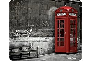 Nostalgic British Telephone Booth Mouse Pad: Enhance Your Workspace with a Touch of History