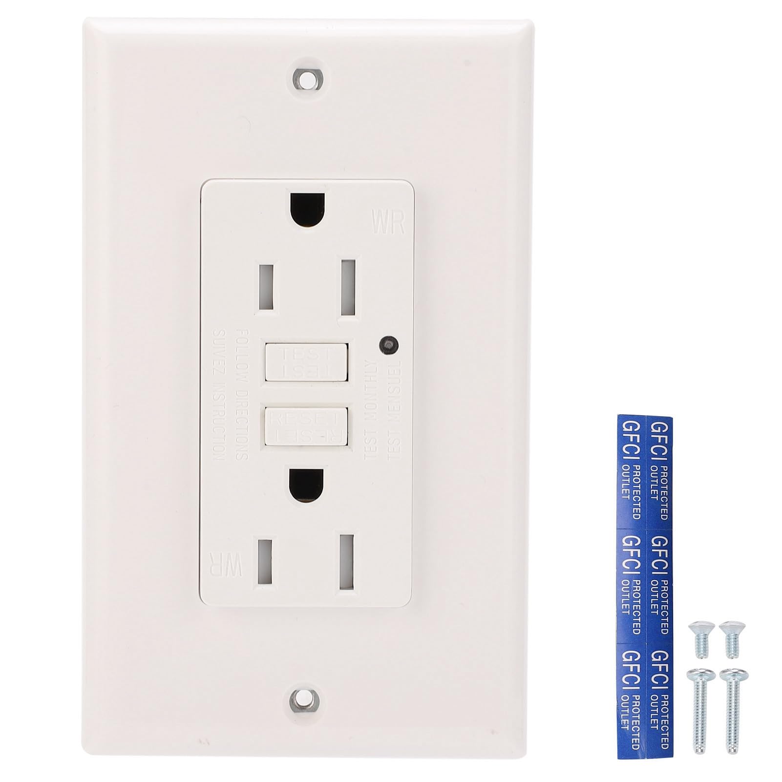 Switch Socket, Wall Switch Smart Leakage Detection US Standard Ground Fault Protection Outlet On Off Toggle Power Switch Outlet Wall Plug for Home AC125V