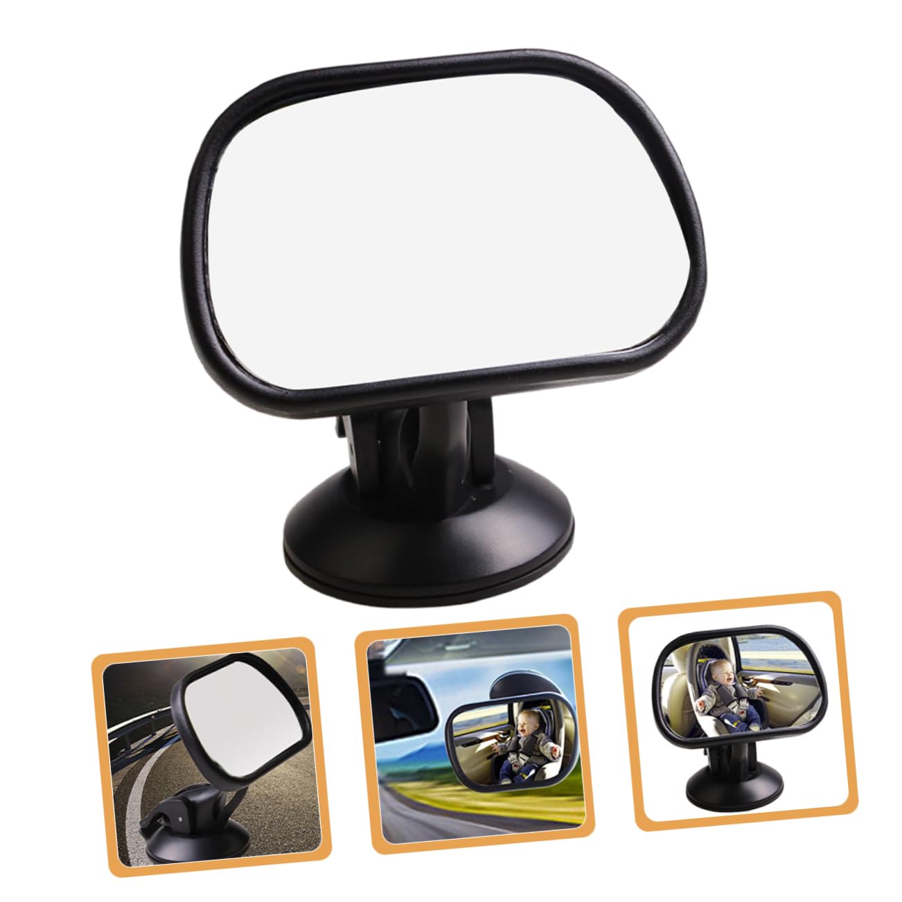 TOYANDONA 3pezzi Specchietto Retrovisore Per Ventosa Ampio Angolo Di Visione Per Sicurezza Auto Per Seggiolini e Passeggini Facile Da Installare e Utilizzare