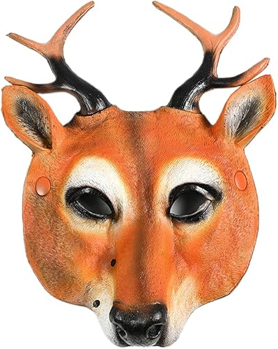 1 máscara de cornamenta de Navidad, máscara de animal de Navidad, máscara de ciervo para Navidad, Halloween, Pascua, disfraces, fiesta, accesorios