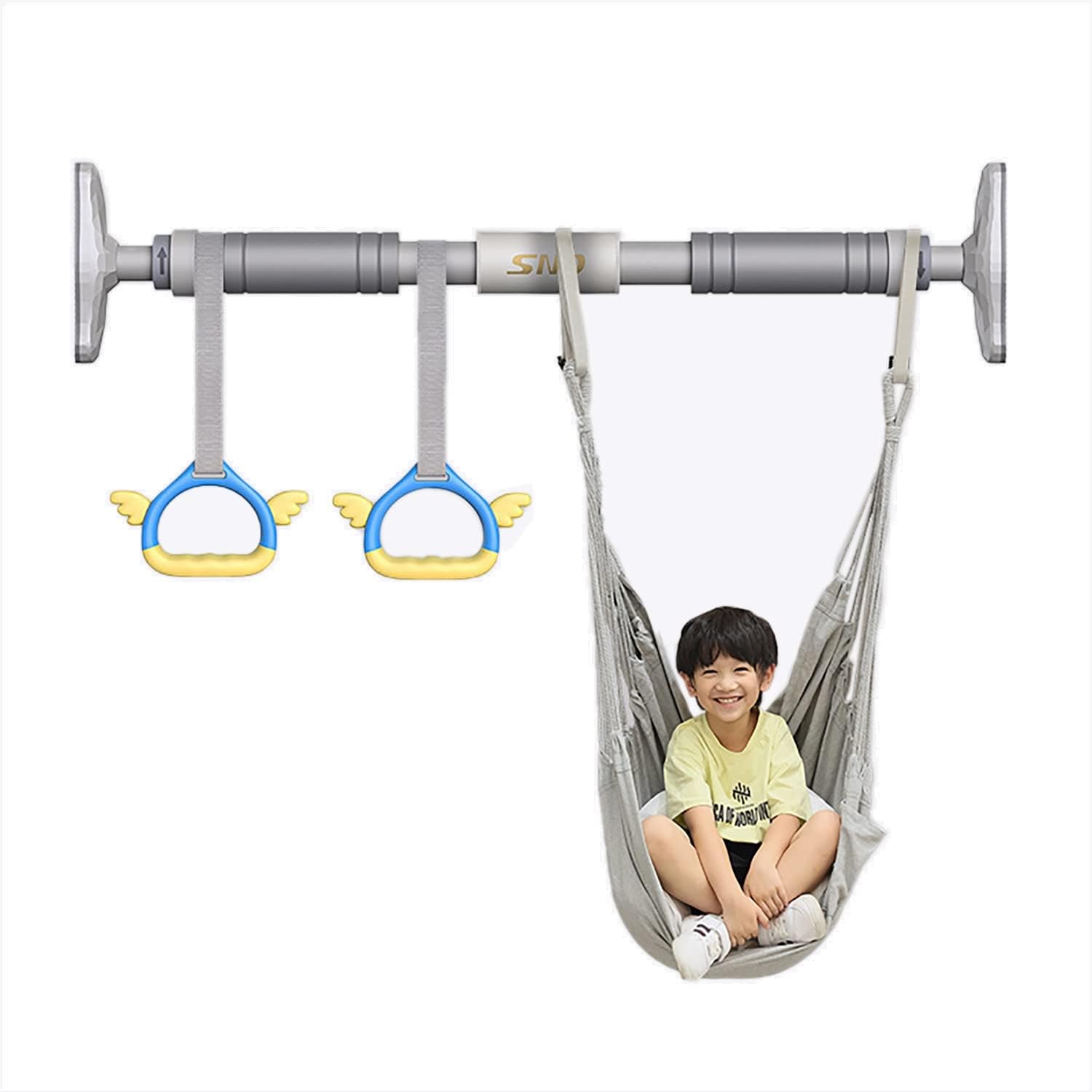 ぶら下がり健康器 自宅トレーニング器具 プルアップバーポータブル鉄棒 伸縮式プルアップトレーニングバー 激安通販販売 多目的廊下サスペンションポール 安全滑り止めロック付き鉄棒 無料パンチ設置 バランステスター付き 壁やドアに簡単設置 自宅でジム