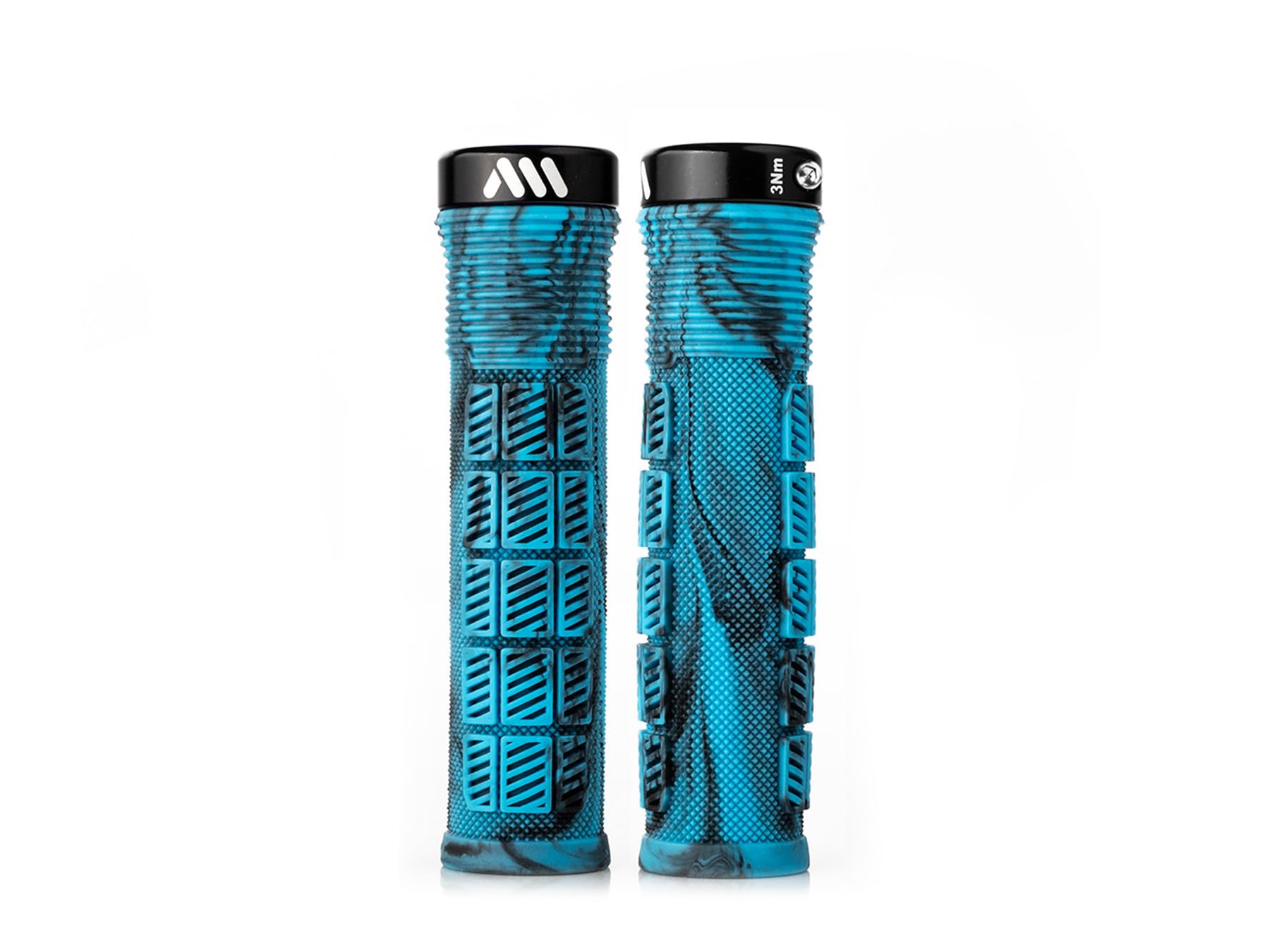 All Mountain Style AMS Rise Bicycle Lock-on Handlebar Grips, Blue Camo
