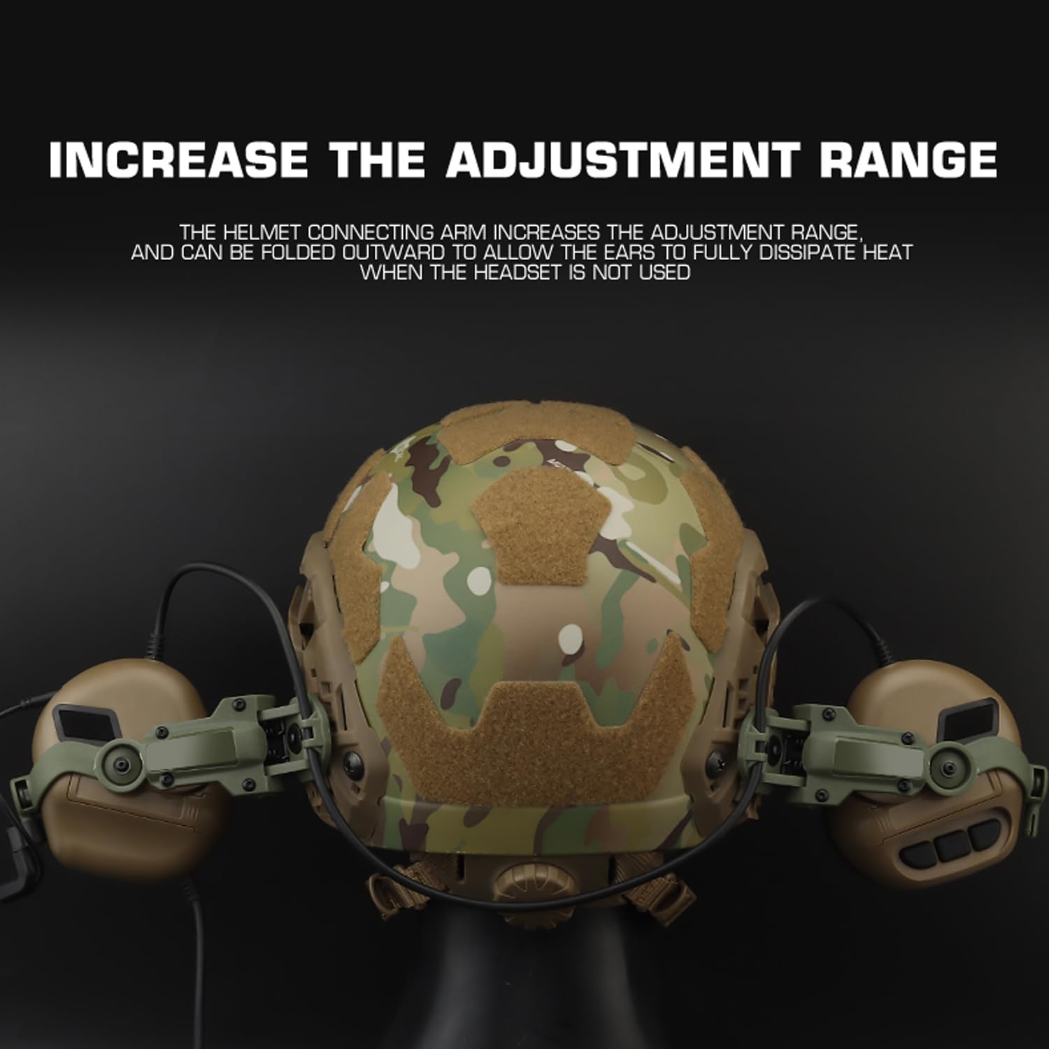 Zhongren Casque Rapide Arc Rail Adapter Tactique Pickup Headset Suspension Casque Support Multi-Angle Rotation pour Ops Core Arc & Team Wendym-Lok Rail, Support pour Casque de Chasse