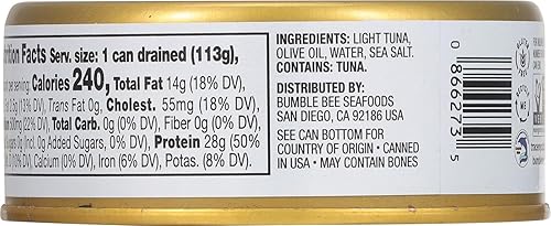 Miniatura 10 de BUMBLE BEE - Filetes de atún blanco sólido Prime en agua, latas de 142 g (paquete de 12), atún enlatado en agua, aperitivos altos en proteínas,